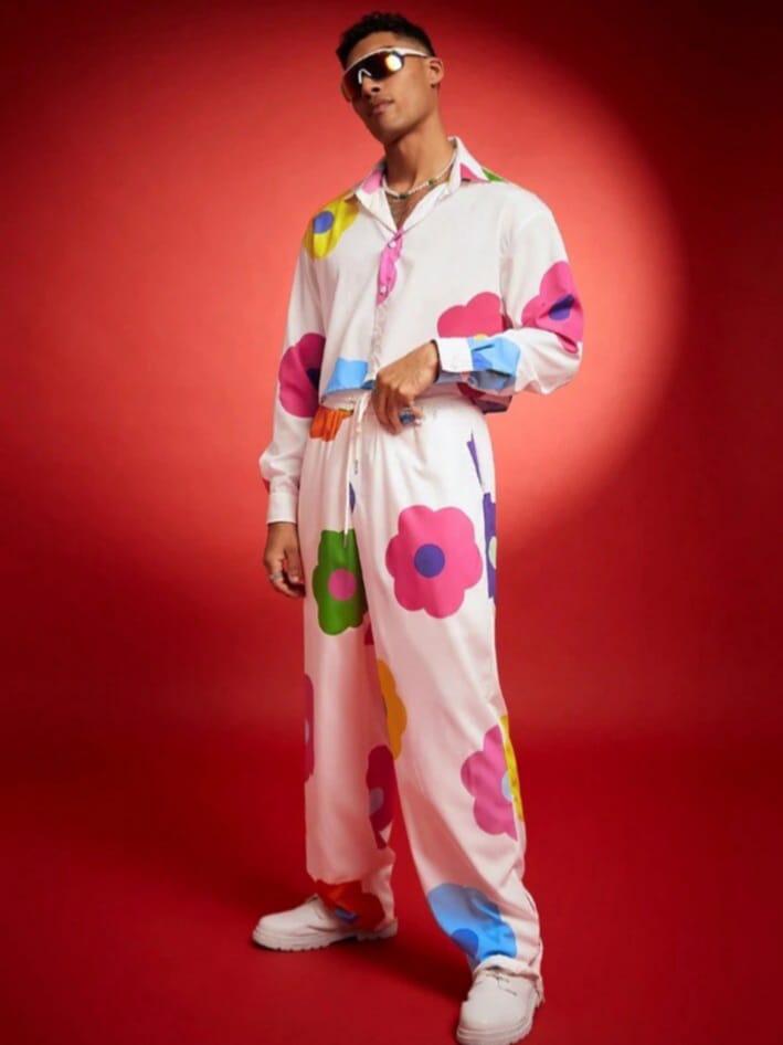 Streak Hawk Men's Digital & Print Loose Shirt & Pent Sleepwear Set